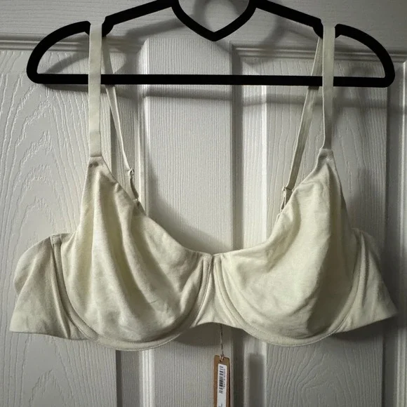 SKIMS Cotton Jersey Underwire Bra T-Shirt Everyday Support Bone 44C - Picture 2 of 7